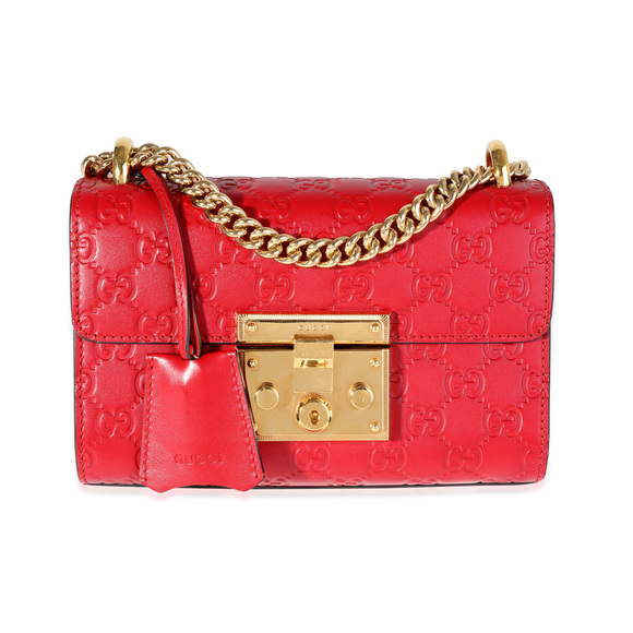 Gucci Handbags - Gucci Hibiscus Guccissima Leather Small Padlock Shoulder Bag
